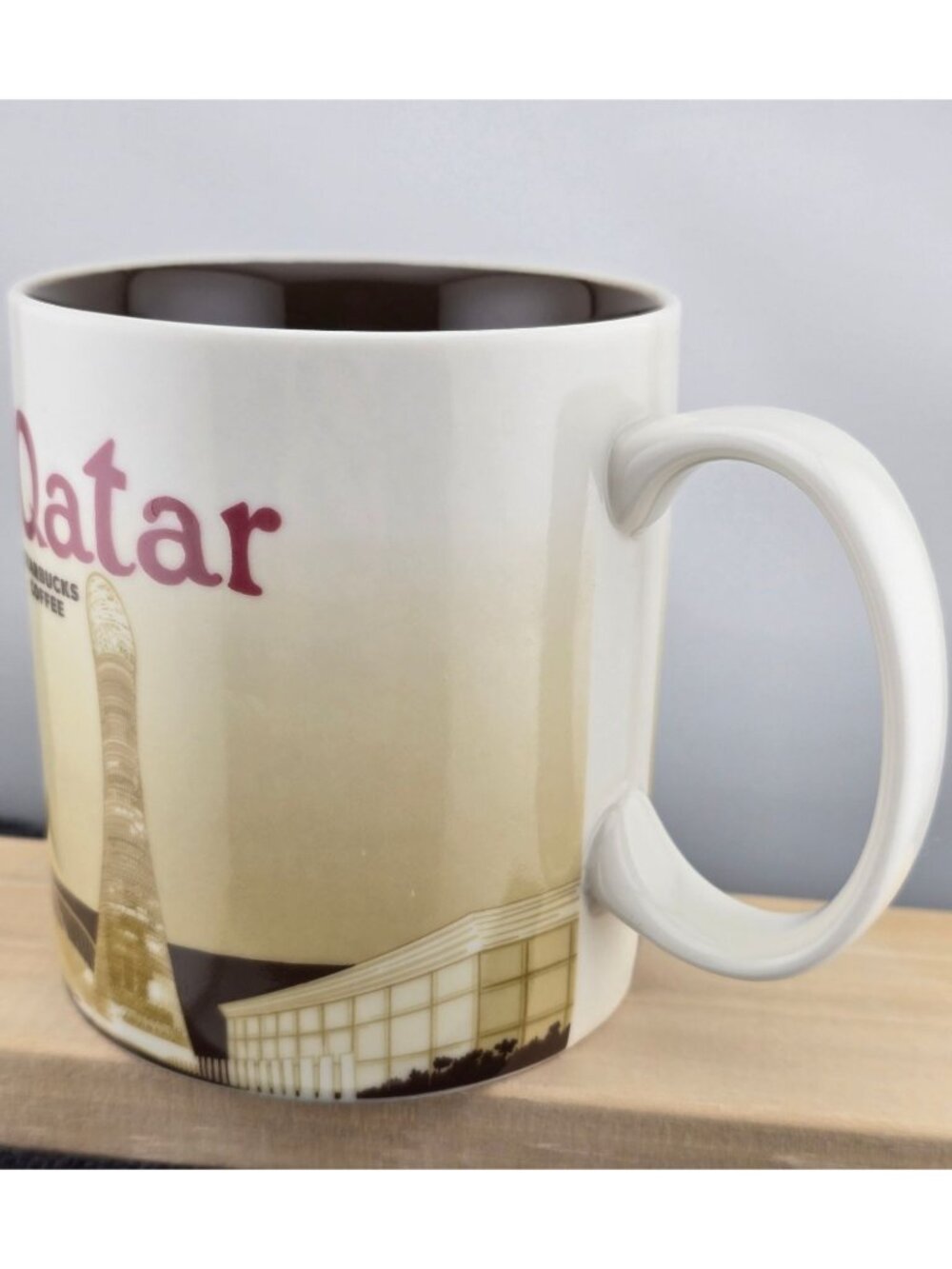 RARE 2011 Starbucks Qatar Coffee Mug Global Icon Series Beige 16 oz Collectible - Picture 3 of 16